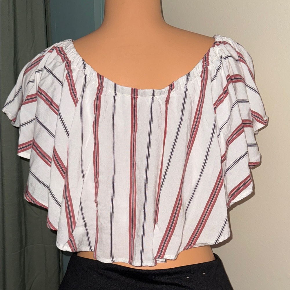 Gypsy Love Striped Flutter Sleeve Top - Size XL - Picture 4 of 5